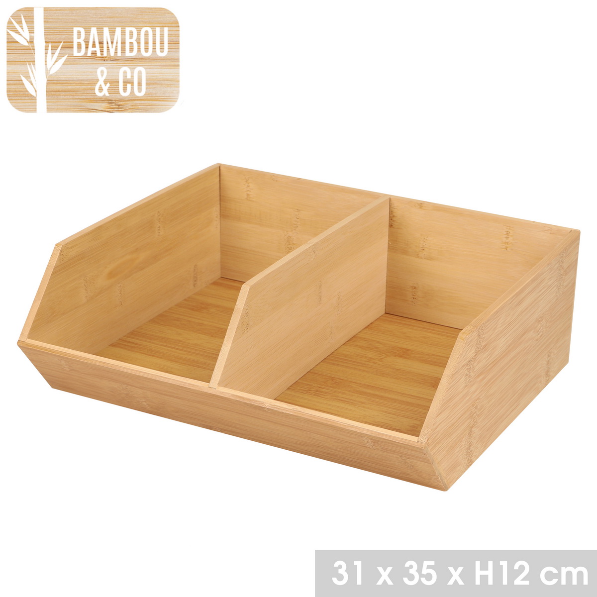 Bambou&Co. Bambus Organizer Sortierer Aufbewahrungsbox Tischbox Ordner Bro  Neu