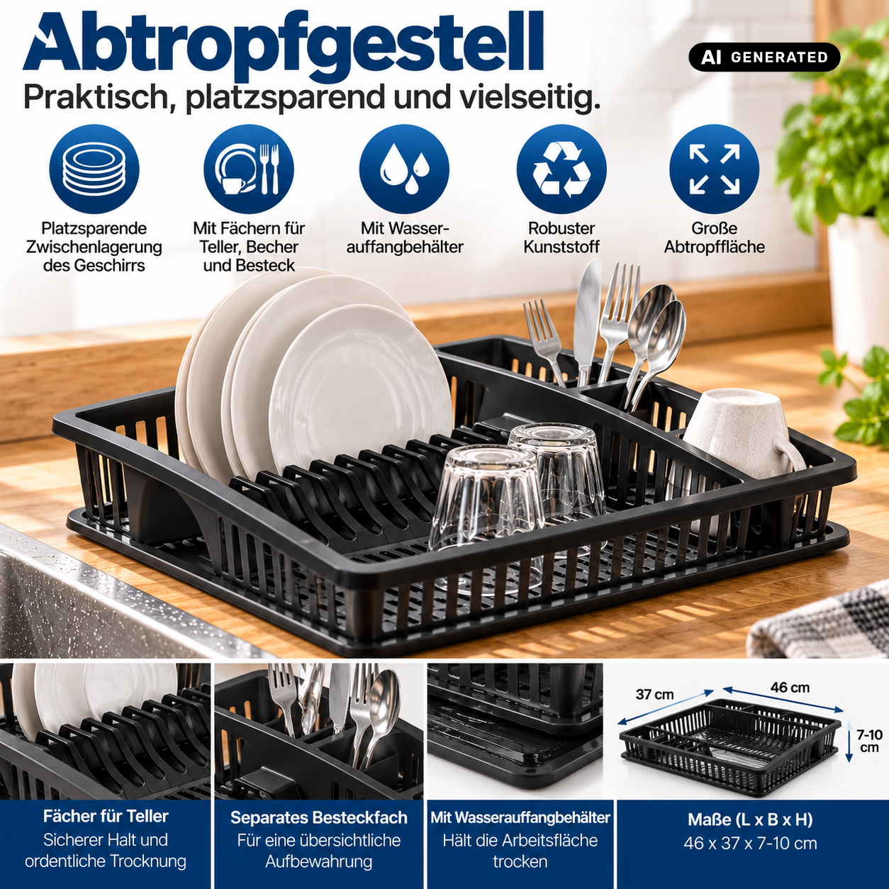 Abtropfgestell Abrtopfständer Spülgestell Geschirrständer Abtropfkorb Abtropfer