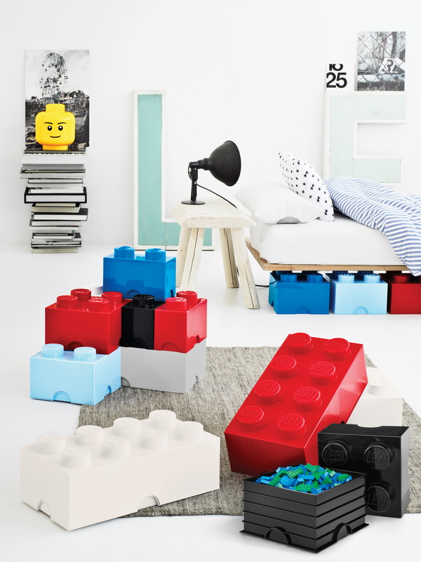 LEGO System-AufbewahrungsBox stabelbar Legostein-Kasten Kiste+Deckel