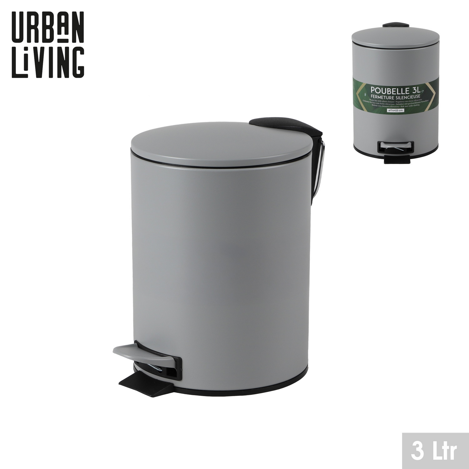 Urban Living 3 L Kosmetikeimer Bad-Mülleimer Tret-Abfalleimer Tretmülleimer - Bild 13 von 19