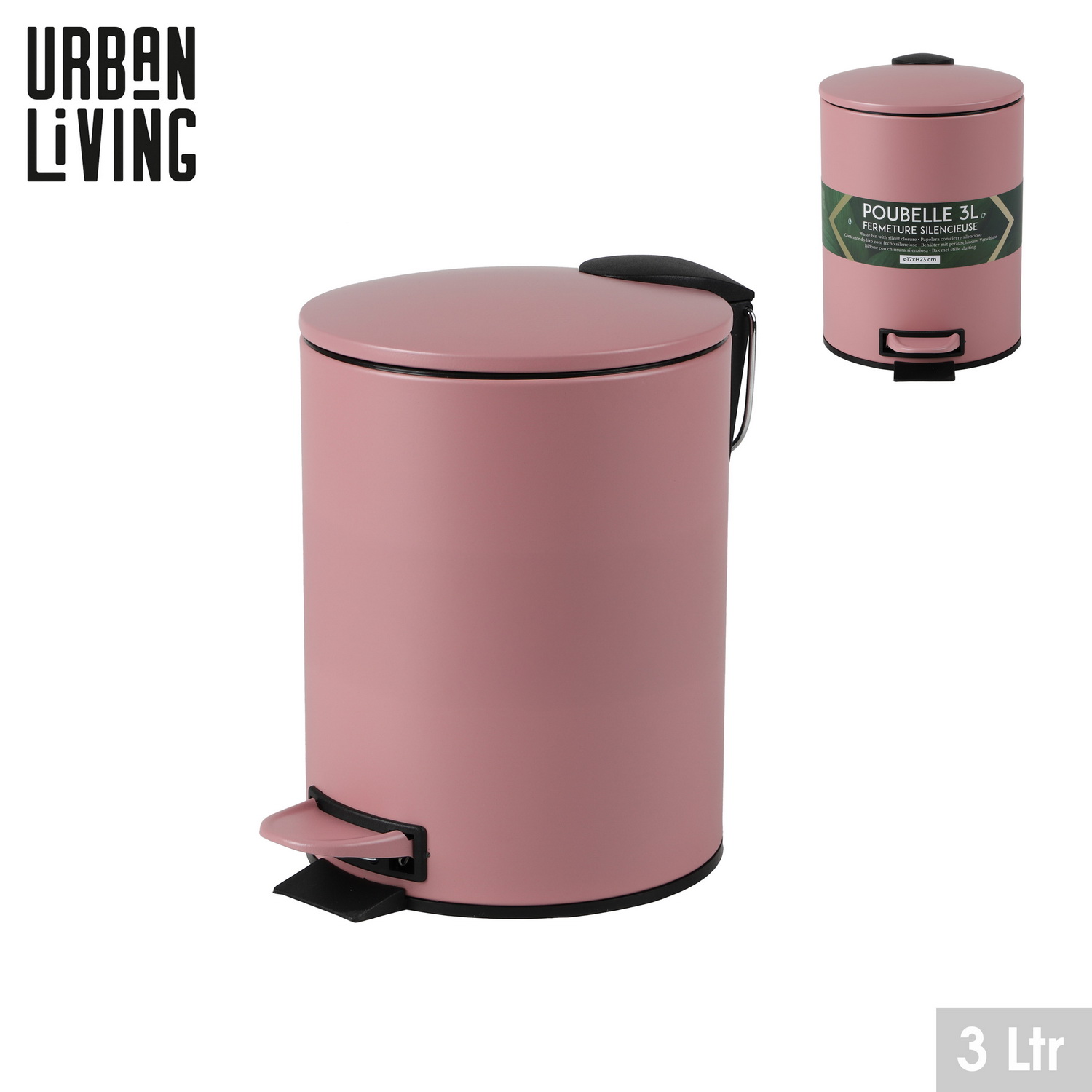 Urban Living 3 L Kosmetikeimer Bad-Mülleimer Tret-Abfalleimer Tretmülleimer - Bild 16 von 19