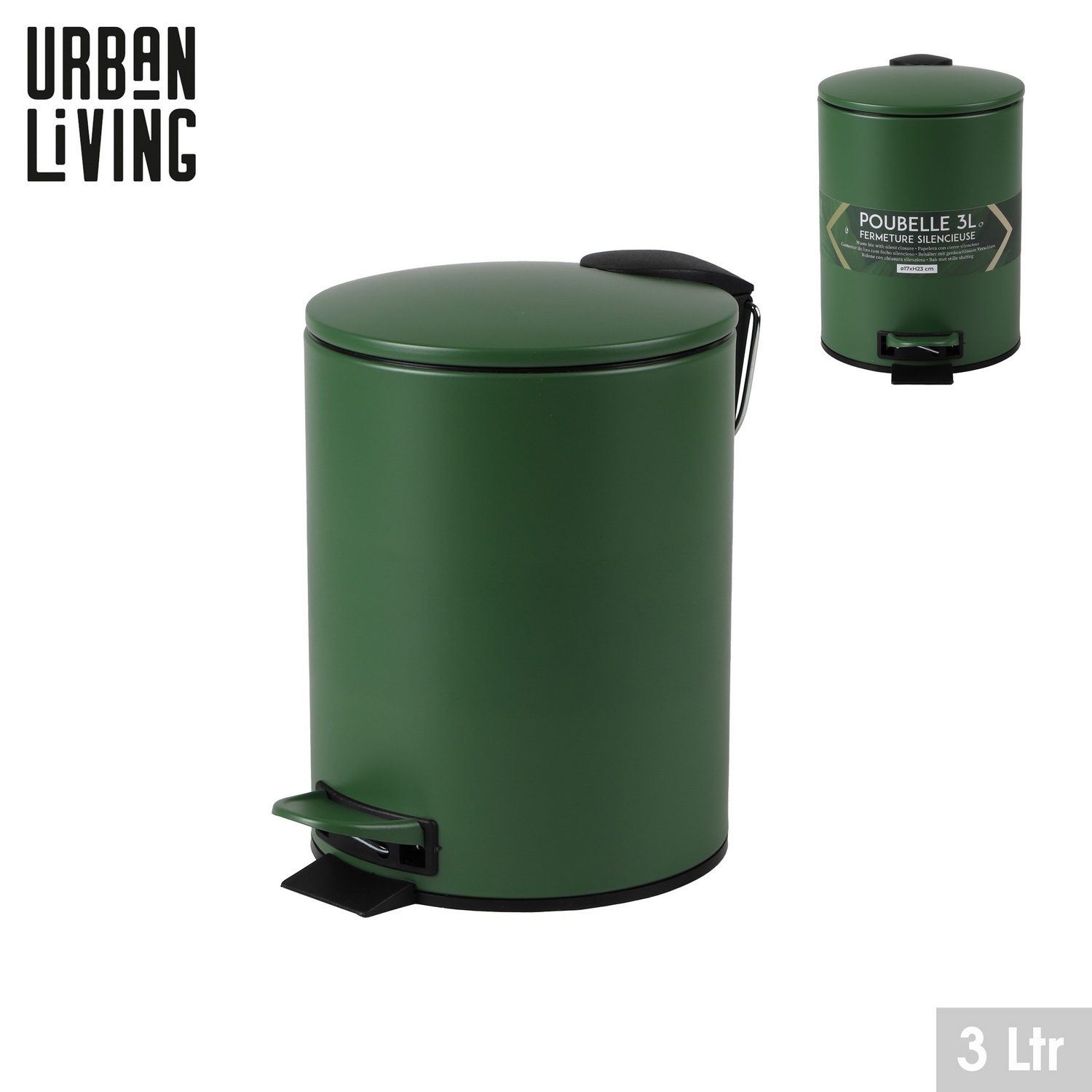 Urban Living 3 L Kosmetikeimer Bad-Mülleimer Tret-Abfalleimer Tretmülleimer - Bild 14 von 19