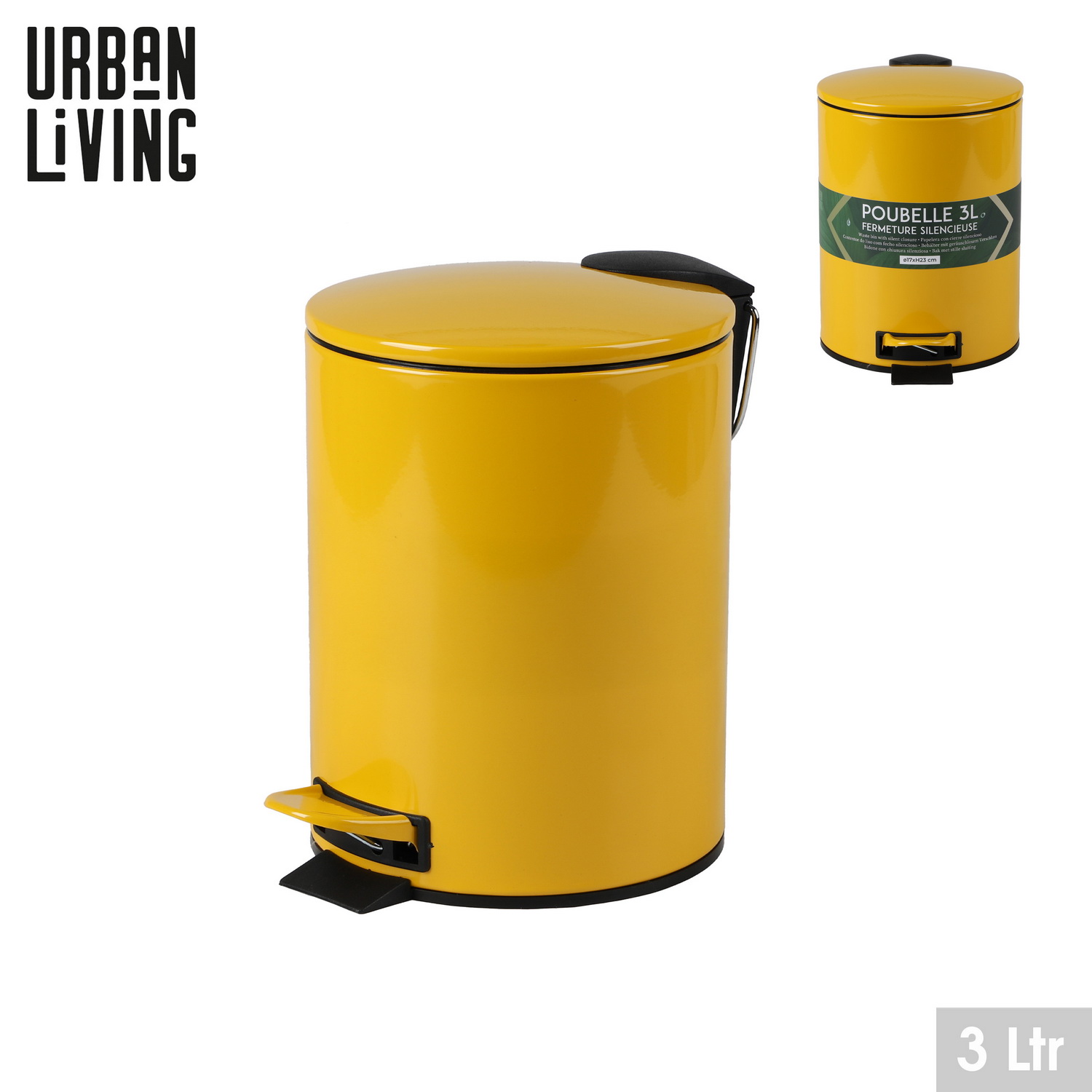 Urban Living 3 L Kosmetikeimer Bad-Mülleimer Tret-Abfalleimer Tretmülleimer - Bild 12 von 19