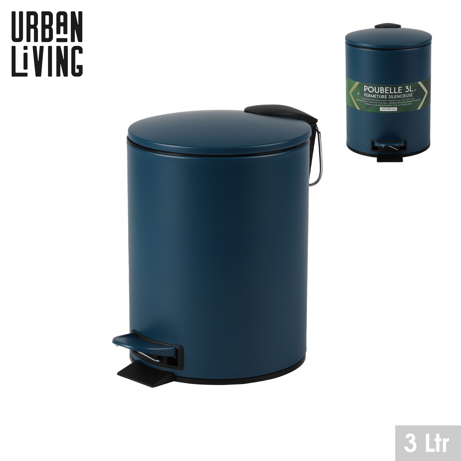 Urban Living 3 L Kosmetikeimer Bad-Mülleimer Tret-Abfalleimer Tretmülleimer - Bild 11 von 19