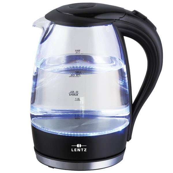 Lentz 1,7 Liter Glas-Wasserkocher 74101 Schwarz